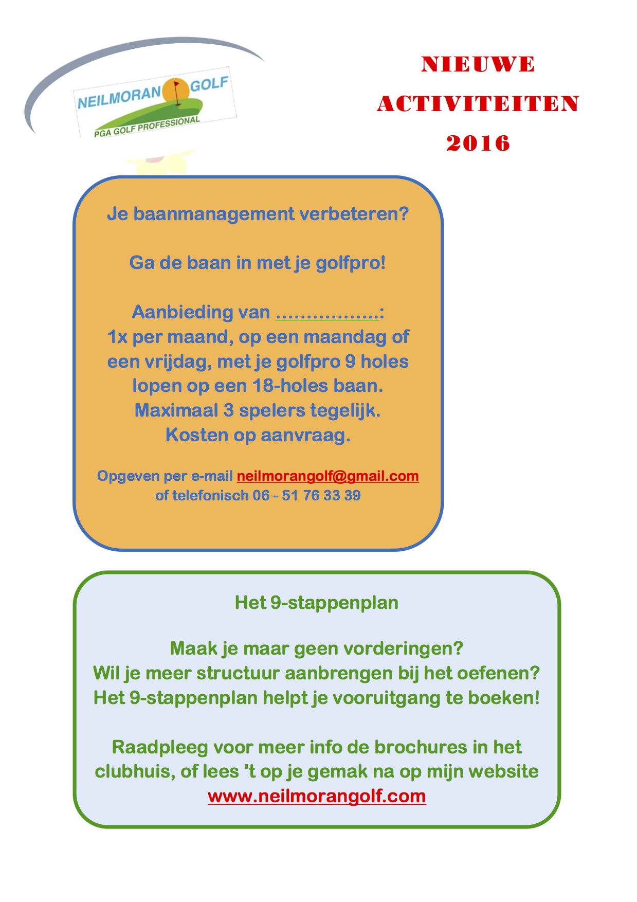 New activities 2016 1
